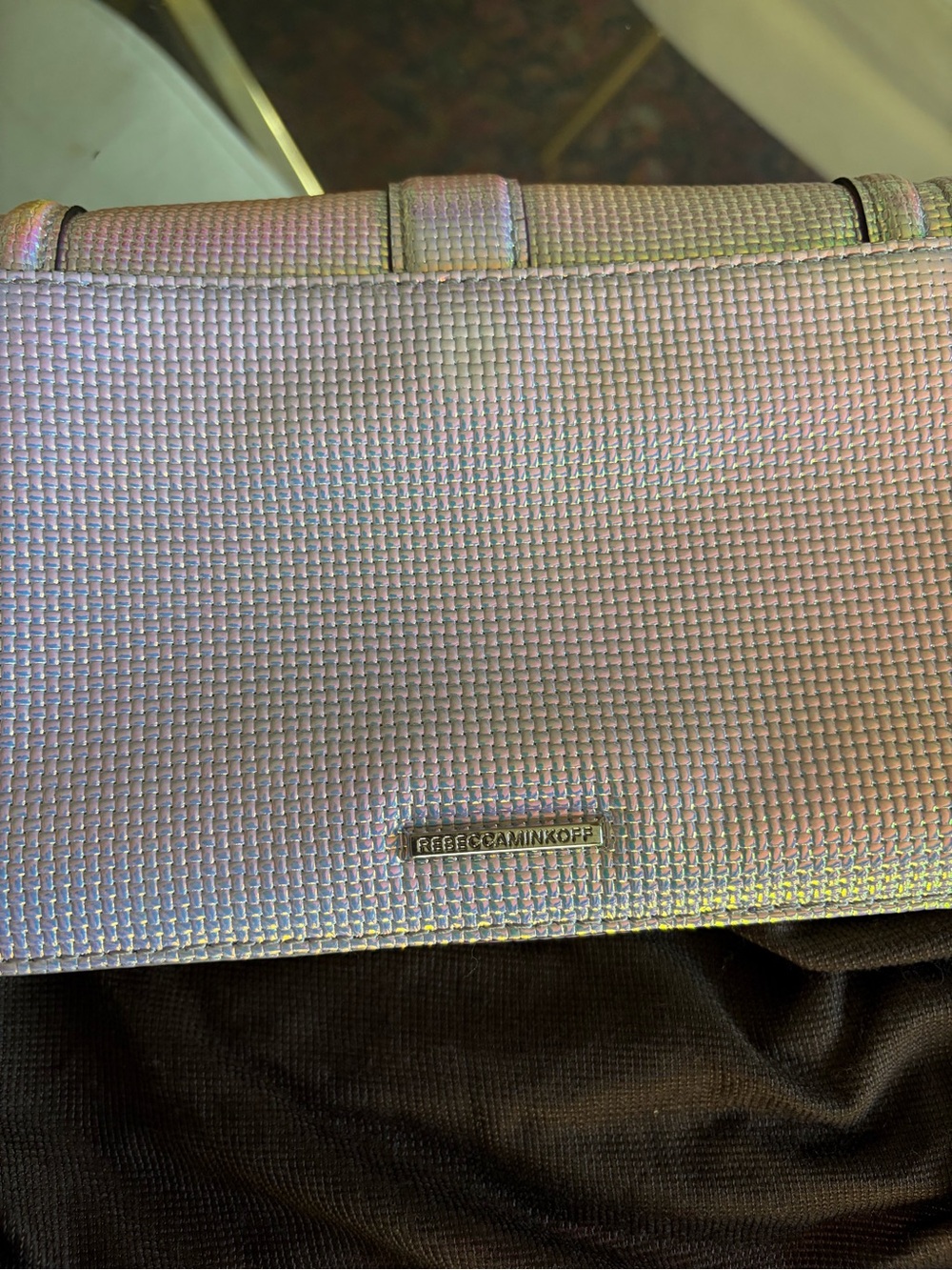 Rebecca Minkoff Iridescent Holographic Crossbody - Pink Purple Blue - Picture 4 of 4